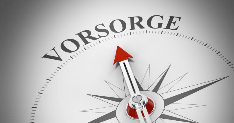 Kompass mit Aufschrift Vorsorge – Orientierung für die Verabschiedungszeremonie